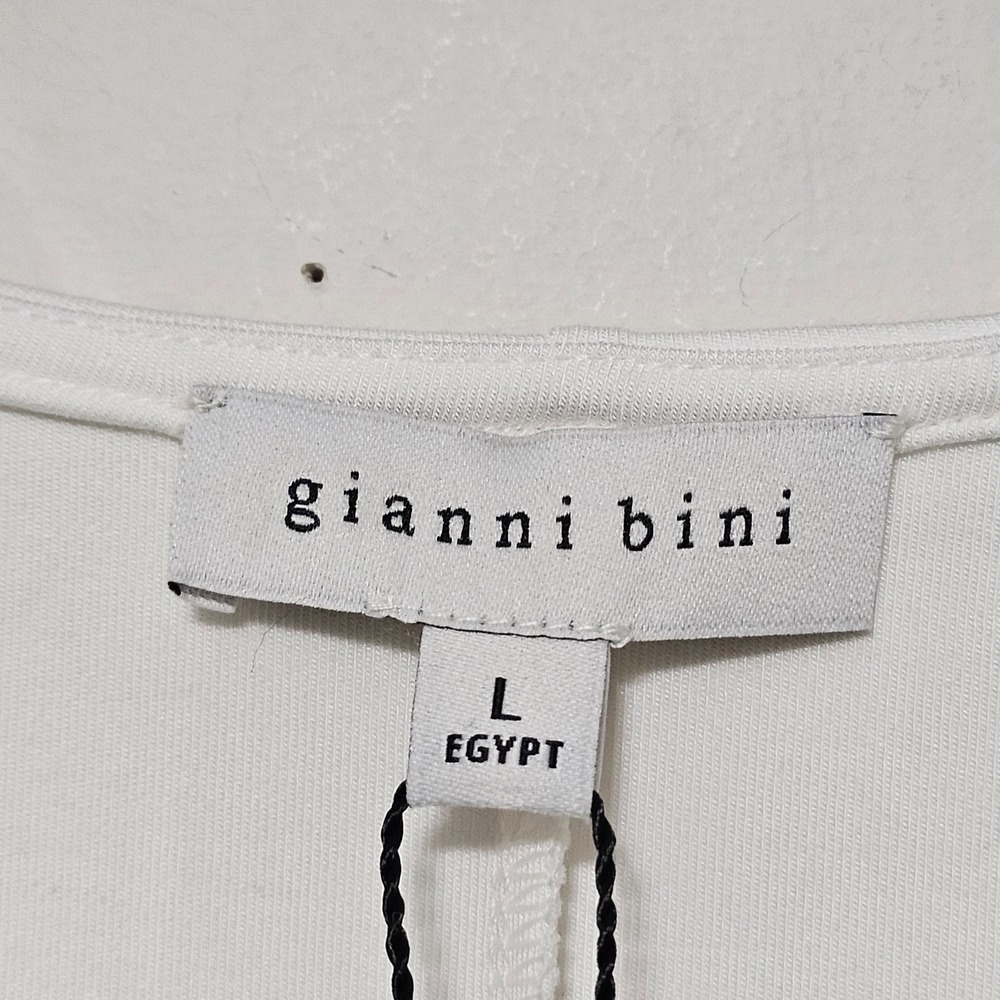 Gianni Bini Women's Dress Large White Crew Neck Sleeveless Mini Bubble Hem 0643 - Picture 7 of 12